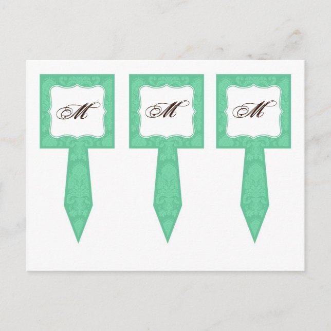 Carte Postale 3 Coupe Cake Pictures Mint Gree Blanc Damas Lace I (Devant)