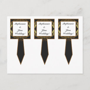 Carte Postale 3 Coupe de gâteau cueille Gold et Black Damask