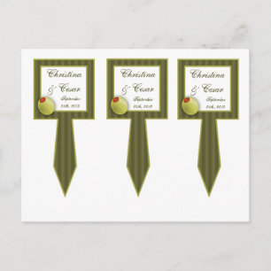 Carte Postale 3 Coupe Gâteau Pics Martini Olives Grandes Têtes V