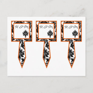 Carte Postale 3 Coupe Gâteaux Pictures Black Orange Damas Lace I