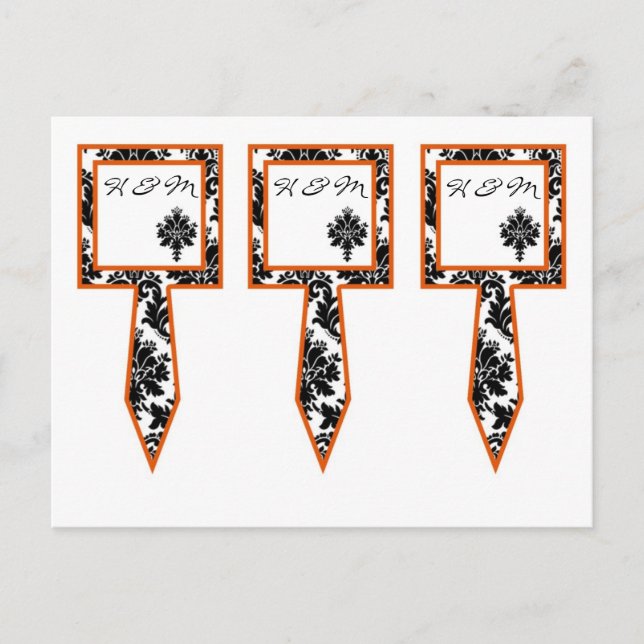 Carte Postale 3 Coupe Gâteaux Pictures Black Orange Damas Lace I (Devant)