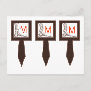 Carte Postale 3 Coupe Pique-Cake Arbre Automne Carvages Initiaux