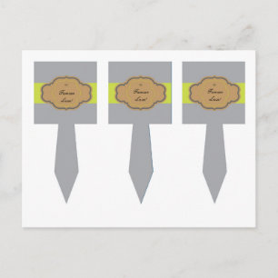 Carte Postale 3 cueillettes Brown et grises de Mariage Floral Cu