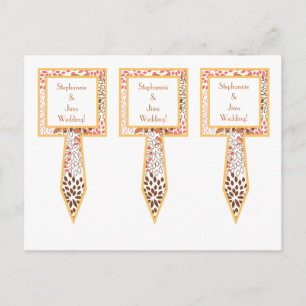 Carte Postale 3 cueillettes de gâteau rose et Brown floral