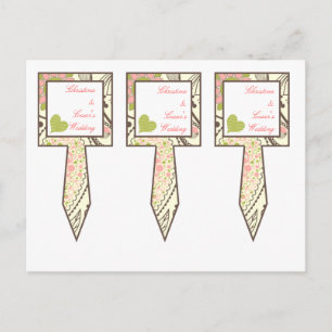 Carte Postale 3 cueillettes de gâteau rose printemps/vert floral