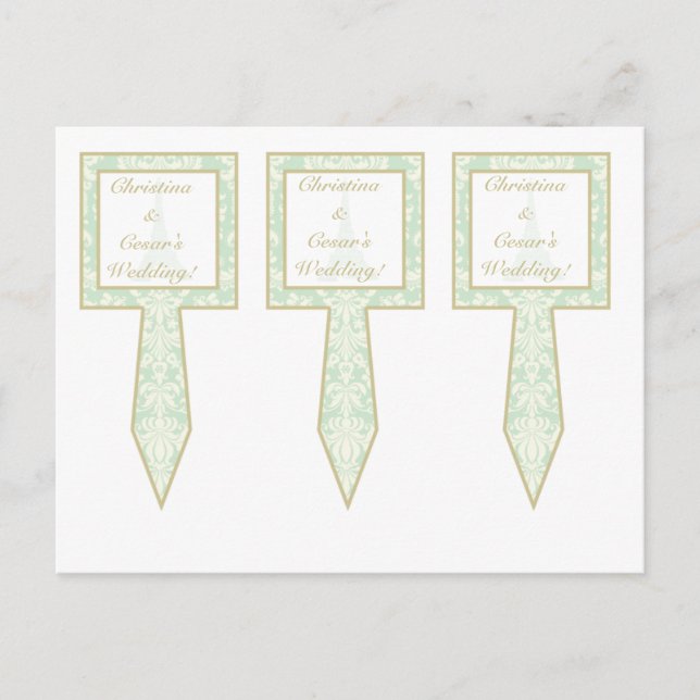 Carte Postale 3 Cup Cake Pics Damask Paris (Devant)
