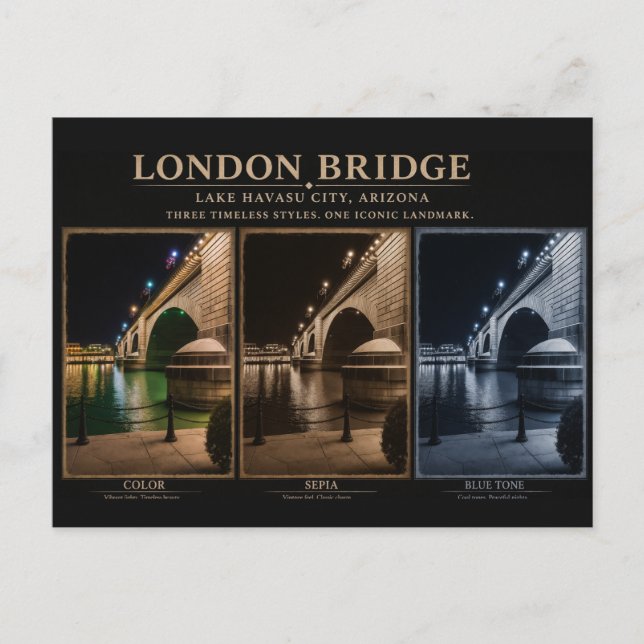 Carte postale 3 photos de London Bridge (Devant)