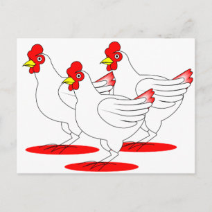 Carte Postale 3 poules françaises