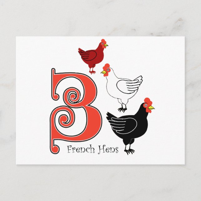 Carte Postale 3 poules françaises (Devant)