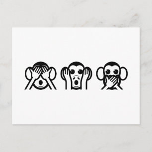 Carte Postale 3 Singes Sages Emoji