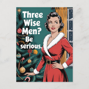 Carte Postale 3 Trois Sages Hommes Soyez Sérieux Noël Xmas