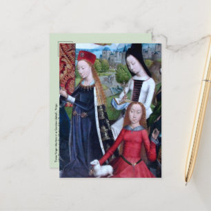 Carte Postale 3 Vierges martyres dans un jardin (détail; M 070)