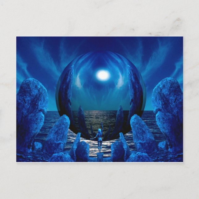 Carte Postale 3d art blue wonder (Devant)