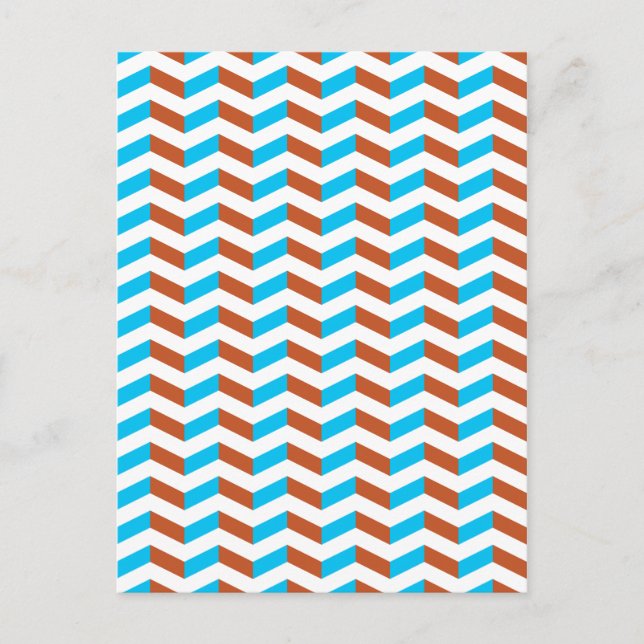 Carte Postale 3D, chevron bleu et rouge (Devant)