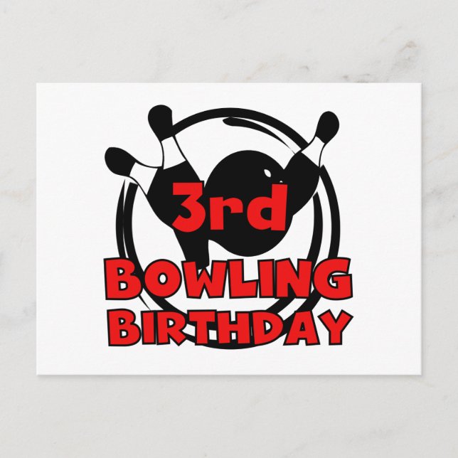 Carte Postale 3e Bowling Anniversaire Tshirts et cadeaux (Devant)