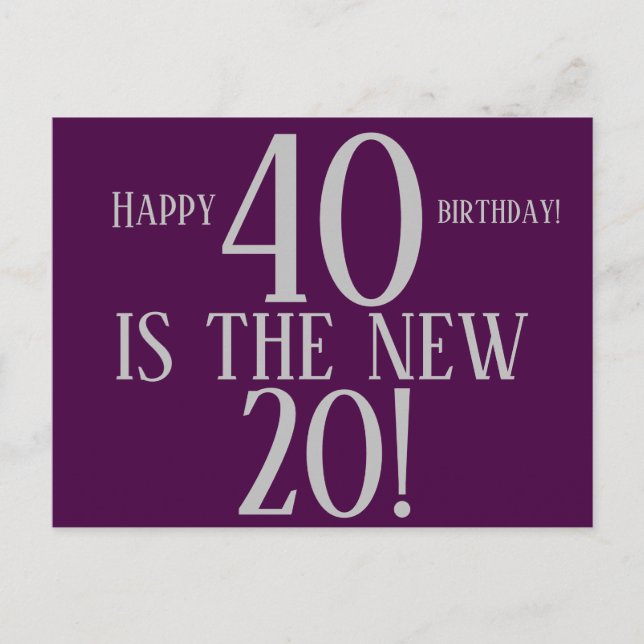 Carte Postale 40 ANS C'EST LE NOUVEAU 20 JOYEUX ANNIVERSAIRE Coo (Devant)