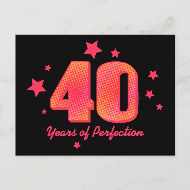 Carte Postale 40 ans de perfection (Devant)