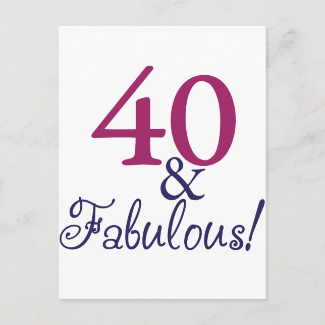 Carte Postale 40 et fabuleux (40e anniversaire) (Devant)