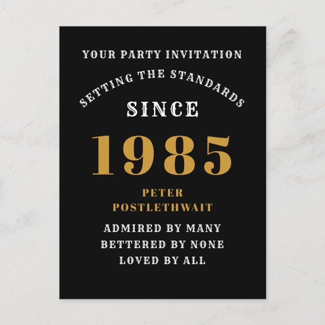 Carte Postale 40e anniversaire 1985 Black Gold (Devant)