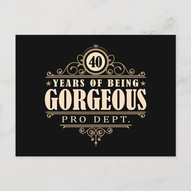 Carte Postale 40e anniversaire (40 ans d'être magnifique) (Devant)