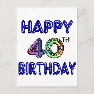 Carte Postale 40e anniversaire avec police Ballon