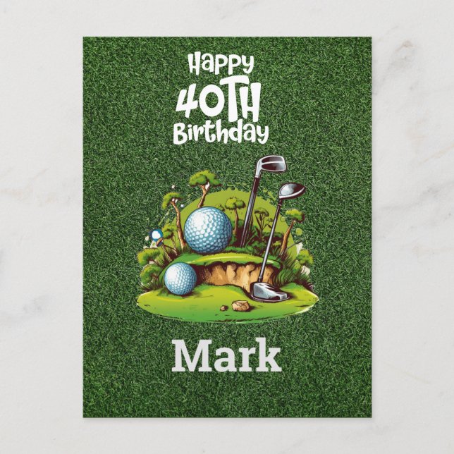 Carte Postale 40e anniversaire de golf  Années de golfeur d'être (Devant)