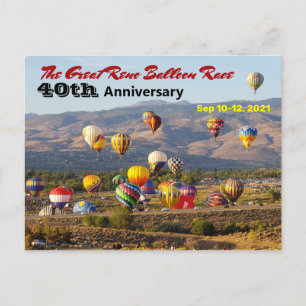 Carte Postale 40e anniversaire de la Great Reno Balloon Race 