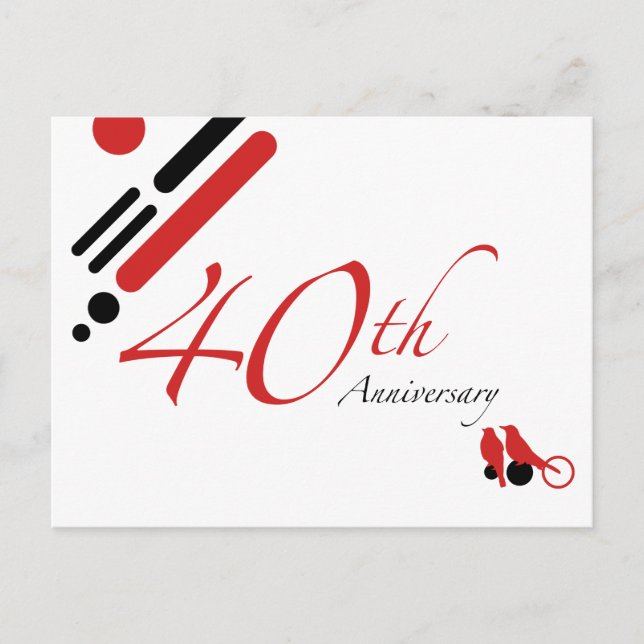Carte Postale 40e anniversaire (oiseaux mod) (Devant)