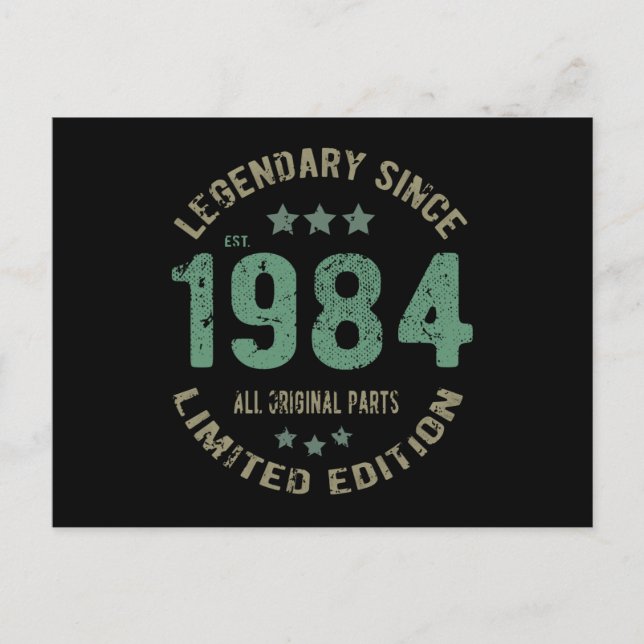 Carte Postale 41 Ans Anniversaire 1984 Légende Cadeau 41e Annive (Devant)