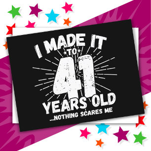 Carte Postale 41 ans drôle mème anniversaire 41 ans