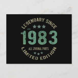 Carte Postale 42 Ans Anniversaire 1983 Légende Cadeau 42ème Anni