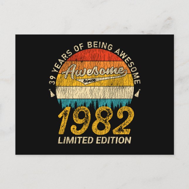 Carte Postale 43 Ans Cadeau Anniversaire Rétro Incroyable 43ème  (Devant)