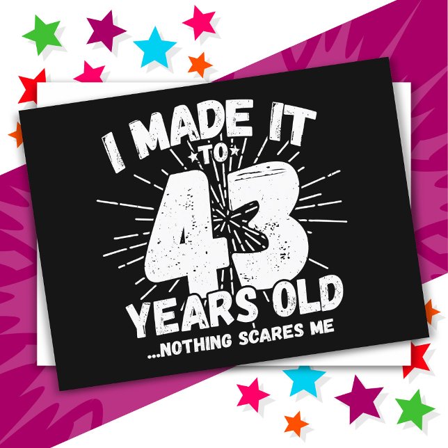 Carte Postale 43 ans drôle mème anniversaire 43e anniversaire (Créateur téléchargé)