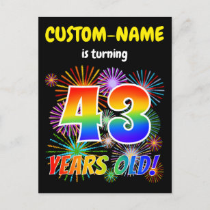 Cartes Postales Anniversaire 43 Ans Originales Zazzle Fr