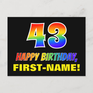 Cartes Postales Anniversaire 43 Ans Originales Zazzle Fr