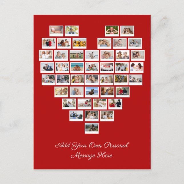 Carte Postale 44 Collage Photo Ajoutez Votre Propre Message Cœur (Devant)