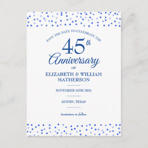 Carte Postale 45e/65e anniversaire de mariage Love Hearts Save t