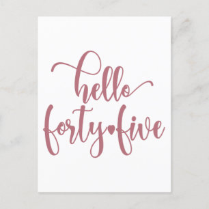 Carte Postale 45e anniversaire femmes Bonjour 45 mignonne 45 ans