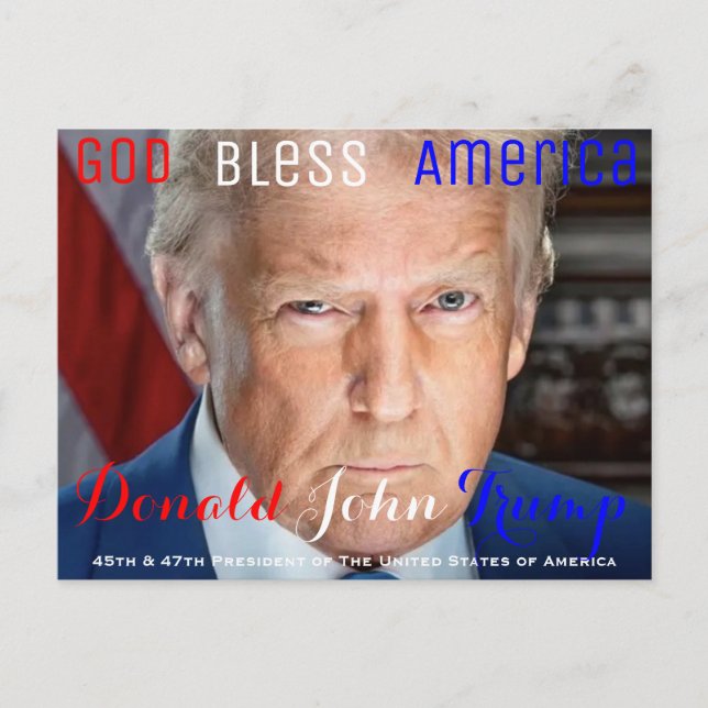 Carte Postale 45e et 47e président des États-Unis Donald Trump (Devant)