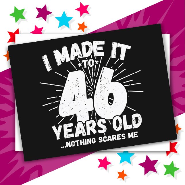 Carte Postale 46 ans Anniversaire drôle mème sarcasme 46ème anni (Créateur téléchargé)