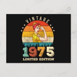 Carte Postale 47 ans 1975 Vintage 47e anniversaire Cadeaux femme