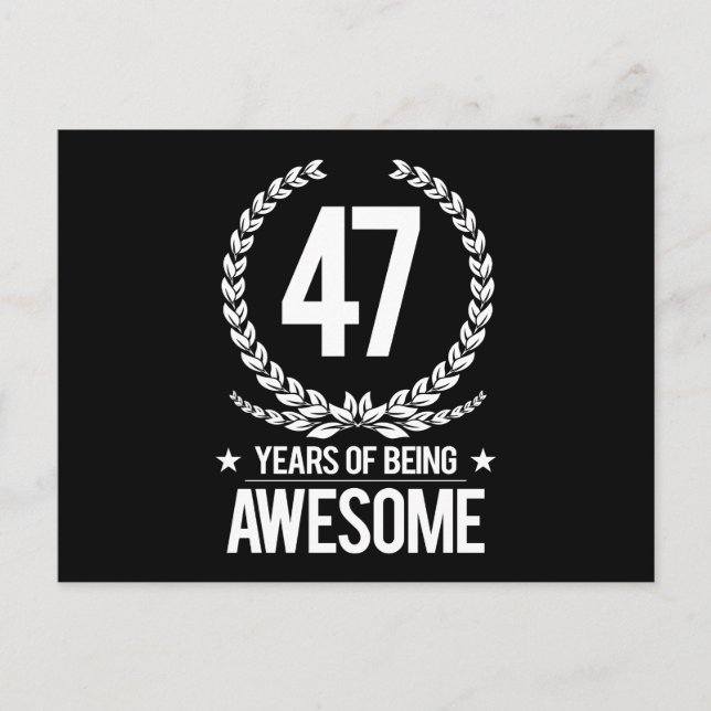 Carte Postale 47e anniversaire (47 ans d'être génial) (Devant)