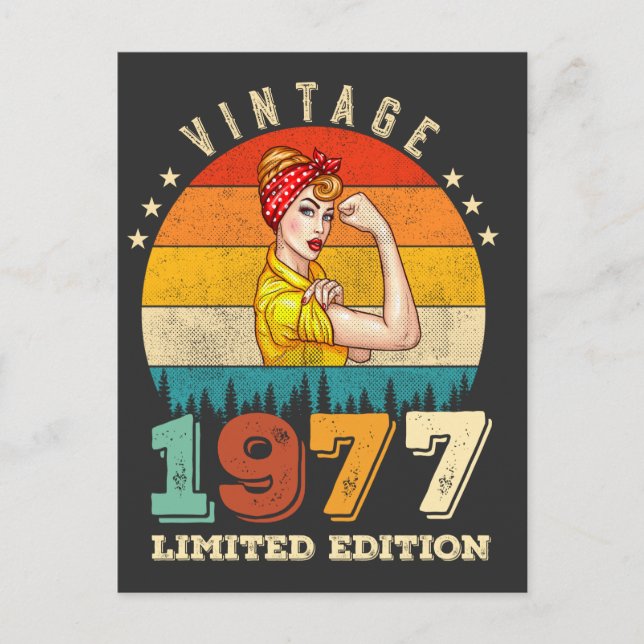 Carte Postale 48 Ans Anniversaire 1977 Vintage 48ème Anniversair (Devant)