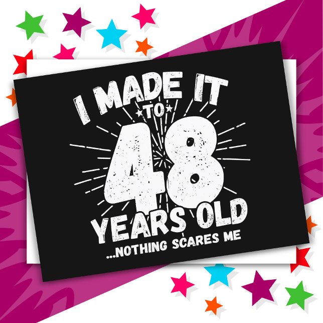 Carte Postale 48 ans sarcasme mème drôle 48e anniversaire (Créateur téléchargé)