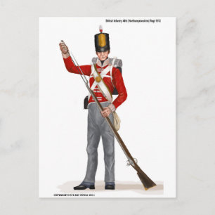 Carte Postale 48e régiment britannique (Northamptonshire) 1812