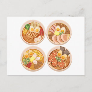 Carte Postale 4 Bowles de Ramen