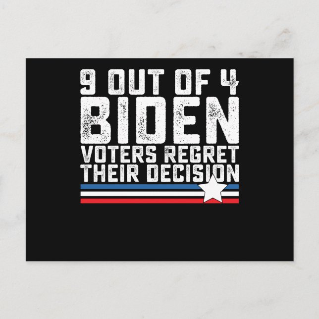Carte Postale 4 électeurs de Biden sur 9 regrettent leur décisio (Devant)