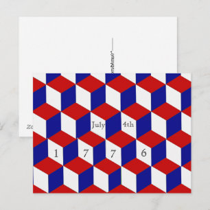 Carte postale - 4 juillet 1776  Illusion de blocs