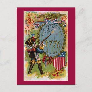 Carte Postale 4 juillet 1776 Minuteman