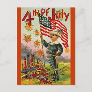 Carte Postale 4 JUILLET ! Art vintage